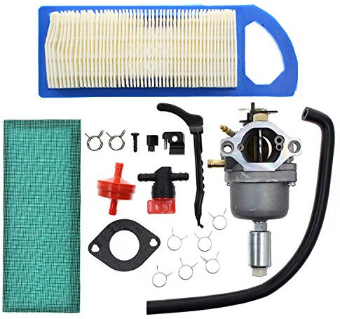 Ewillownm Compatible avec le carburateur 791858 Briggs & Stratton 792358 791858 794572 799727 698620 793224 697190 697141 Craftsman tondeuse à gazon avec filtre à air et à carburant
