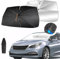 GOHHME Parasol Parabrisas para Coche Parasol para Coche Diseño Plegable con Muelle Giratorio 360° 10 Costillas Protección Solar Bloqueo UV Parabrisas Delantero Fácil de Instalar 150 * 82 cm