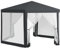 Outsunny Pavillon 394x341,2x250cm Gartenpavillon mit Moskitonetz Partyzelt Gartenzelt Festzelt Zelt 6-eckig Polyester Metall Dunkelgrau