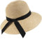 Zylioo Chapeaux de paille Panama XXL - Grand chapeau de soleil d'été à large bord - Chapeau de vacances UV pour homme et femme, Nœud beige mélangé, XL-XXL