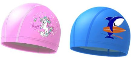 Gorro Natación Silicona,Gorros de Natación 2 piezas Sombrero de Natación de Unicornio Gorros de Natación de Piscina Divertidos,Gorro de Baño Impermeable Antideslizante,Gorro para Piscina Niñas Niños