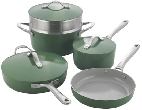 ProCook Soho Non-Stick Induction Pan Set (Green, 5 Piece) 10 Year Guarantee