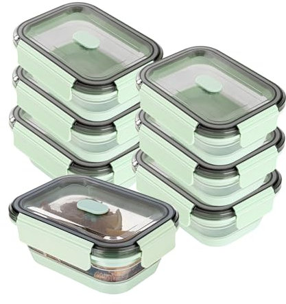 Restaurantware -Fresh Hero Aufbewahrungsbehälter, 770 ml, robust, luftdicht, mikrowellengeeignet, gefrierbar, Kunststoff, faltbar, spülmaschinenfest, mit belüfteten Deckeln, 25 Stück