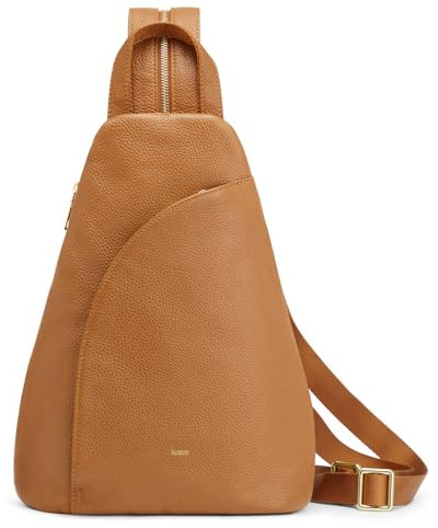 Kattee Sling Bag für Damen Umhängetasche Gürteltasche Brusttasche Top-Grain-Leder Tagesrucksack RFID-blockierend Reisen