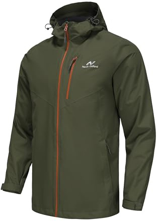 NORDIC OUTLAND Veste de pluie légère à capuche imperméable et respirante pour homme pour randonnée en montagne