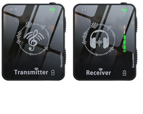 Wireless In Ear Monitor System, 2.4GHz Transmitter and Receiver, Clip-on Design, for Studio, Band Rehearsal, Live Performance(1 Set)