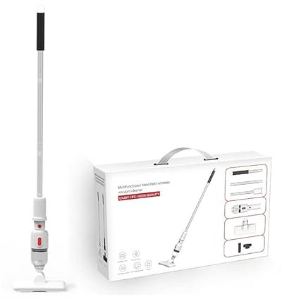 Aspiradora Inalámbrica en Seco y Húmedo, Escoba y en Uno, Potente Hogar de Mano Recargable por USB, Máquina de Parquet, Pelo de Mascotas (Blanco)