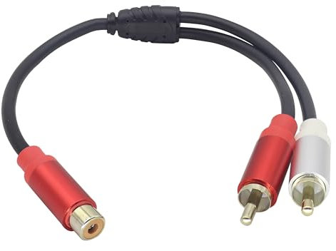 zdyCGTime Gold-Plated Red/White Double RCA Male Head to RCA Female Stereo Audio Extension Cable, Flexible PVC Audio Cable for Speakers,Home Theaters, High-Definition Tvs and Game Consoles(30 CM)