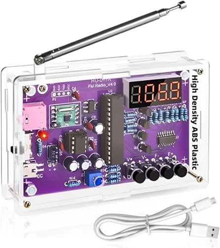 FM Radio Kit Soldering Practice Kit, DIY Electronic Project Kit FM 87-108MHz with 2 Power Modes EK1989, Teaching Kit for Beginners, Children and Adults,Radio Kits to Build