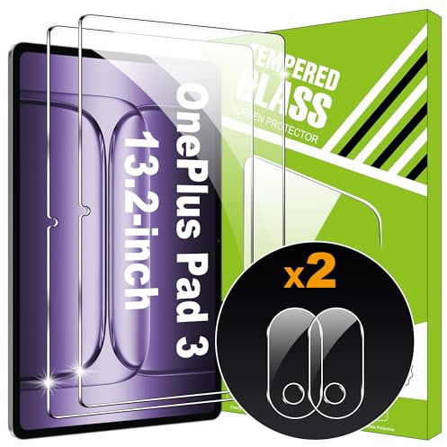 Lemxiee Pellicola Vetro Temperato per OnePlus Pad 3 [2+2 Pezzi] Fotocamera Pellicola Protettiva + HD Pellicola Schermo in vetro temperato