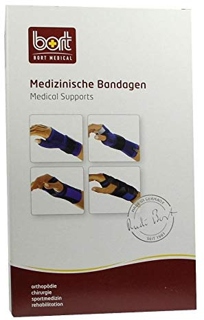 BORT Handgelenkstütze m.Alu Band li.S blau 1 St
