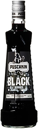 Puschkin - Black Berries Vodka - 70cl Single Bottle - 16.6% ABV - Smooth & Sweet Berry Vodka - Flavoured Vodka - Ideal for Cocktails