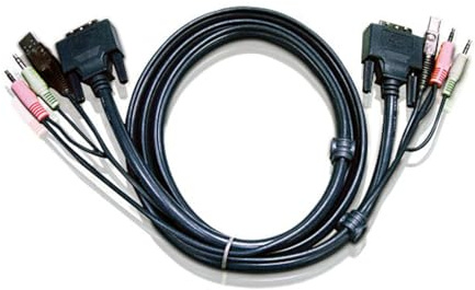 Aten 2L-7D03UI KVM Cable Set, DVI (Single Link) + USB + Audio, 3m
