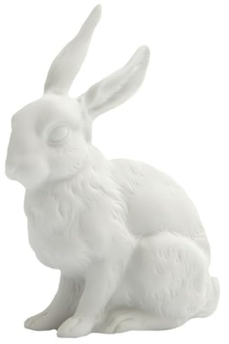 Reichenbach - Porzellanfigur, Hase sitzend - Bisquitporzellan - Farbe: weiß - (BxH): 9 x 12 cm