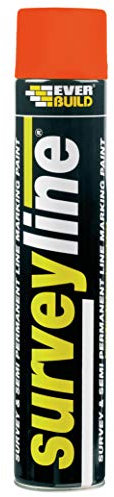 Everbuild Surveyline | Semi Permanent Line Marking Paint for Contractors, Surveyors Spot Marking - 700ml - Orange
