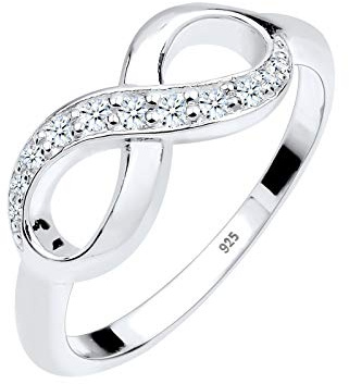 Elli DIAMONDS Ring Damen Infinity Symbol mit Diamant (0.125 ct.) Liebe in 925 Sterling Silber