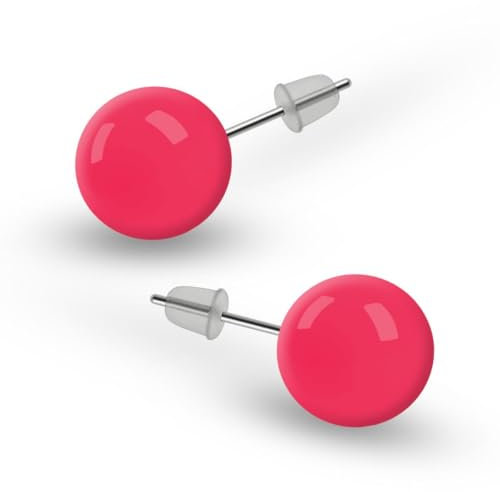 Soul-Cats runde Kugel Ohrstecker Ohrringe in der Farbe pink
