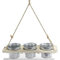 DRW - Set de 3 maceteros de Metal sobre una Base de Madera en Color Natural para Colgar del Techo o Pared