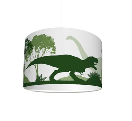 STIKKIPIX Kinderzimmer Lampenschirm Dinosaurier KL56 | kinderleicht eine Dino Lampe erstellen | als Steh- oder Hängeleuchte/Deckenlampe | perfekt für Dinosaurier-begeisterte Jungen