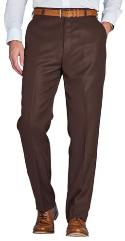 Chums Men's Smart, Regular Fit Formal Trousers with Roomy Comfort Cut | Comfortable, mid-rise, 3 pockets, Zip Fly, Sizes 32-54, Easy-Care