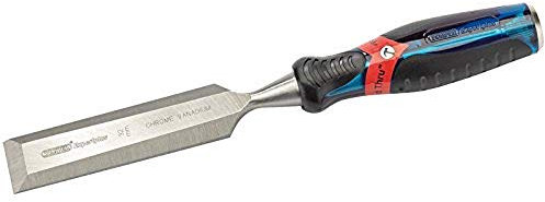 Draper 24410 Expert Bevel Edge Wood Chisel, Soft Grip with 'Pound Thru' End Cap, 32mm, 34.5cm x 4.8cm x 3.1cm, Blue