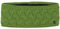 Lierys Fauske Stirnband Damen mit Schurwolle 55-60 cm - Made in Germany - 10,5 cm breit - Innenfutter aus Fleece - Headband mit geflochtenem Strickmuster - Herbst/Winter grün One Size