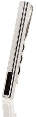 Karisma Hochwertige Herren Edelstahl 316L ONYX Schwarz Krawattennadel / Krawattenklammer / Tie Clip STC169-001-W