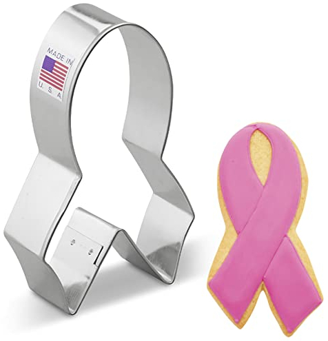 Ann Clark Cookie Cutters Emporte-pièces sensibilisation au cancer ruban rose - 10,16 cm - Acier de fabrication américaine
