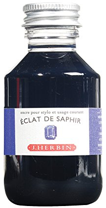 Jacques Herbin 17016T - Writing ink bottle 100ml - Fountain pens, roller pens - Eclat de saphir - Painting - Drawing - Calligraphy - Creative - Arts & Crafts