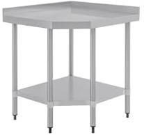 Vogue GL278 Edelstahl Ecke Tisch, 900 mm x 800 mm x 700 mm