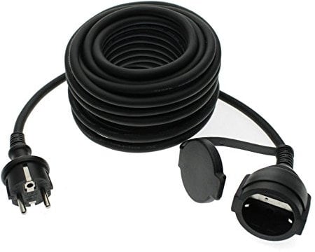 25m Verlängerungskabel Outdoor IP44 schwarz Trango TG-25MCB (1,16€/m)