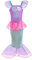 Lito Angels Deguisement Robe Princesse Ariel Costume de Sirène pour Enfant Fille, Anniversaire Fete Halloween Carnaval, Taille 5-6 ans (étiquette en tissu 130), Rose Chaud