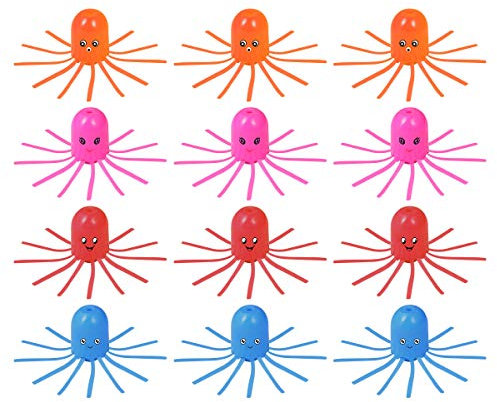 TOYMYTOY 12 Stücke Flaschentaucher Krake Qualle für Kinder Geburtstagsgeschenk Mitgebsel (zufällige Farbe)