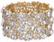 Clearine Bracelet Élastique Femme Style Magnifique Bijou Mariage Cristal Strass Cluster Extensible Ton d'or Clair