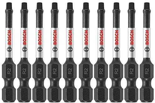 BOSCH ITSQ22B 10 Stück 5,1 cm Vierkant #2 Schlagfeste Schraubendreher-Bits