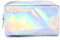 1 x glänzendes Regenbogen-Laser-Federmäppchen, Make-up, Handtasche, langlebige Bleistiftaufbewahrung, Kosmetiktasche, Tasche, silberfarben