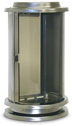 legendURN Halbrunde Grablaterne aus Edelstahl, gebürstet | Suchen Sie eine preiswerte Edelstahl Grablaterne? Bei unserem Urnengeschäft sind Sie goldrichtig. Große Auswahl an Grablampen Gratis Versand