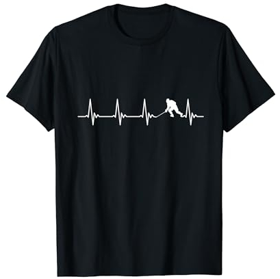 Hockey Eishockey Unihockey Hockeyspieler Herzschlag Geschenk T-Shirt