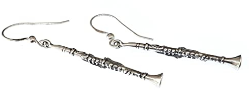 Miniblings Klarinette Ohrringe Musik Klarinetistin Silber Klarinetten 925 Echtsilber - Handmade Modeschmuck I Ohrhänger Ohrschmuck versilbert