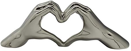 GILDE Keramik große Hand Heart 10x45x15cm