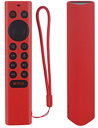 Silikon Schutzhülle kompatibel mit NVIDIA Shield TV Pro/4K HDR-Fernbedienung, rutschfest, stoßfest, hautfreundlich und waschbar mit Lanyard (rot)