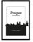 Nacnic Poster mit der Karte von Prag - Tschechische Republik. Skyline Blätter mit Städten in Europa mit schwarzen Schatten. A3