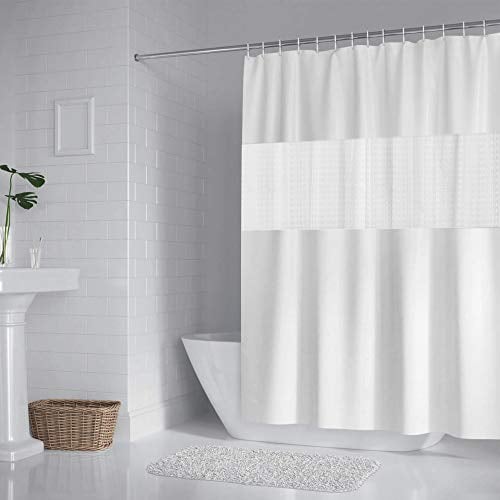 DUFU Duschvorhang waschbarer Badezimmer Vorhang aus Eva für Badezimmer 200x180cm mit 12 Duschvorhangringen