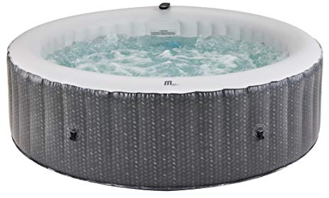MSpa C-OM061 Ottoman (modèle 2021) 6 personnes 4 + 2 personnes rond portable spa spa gonflable en rotin motif meubles gris