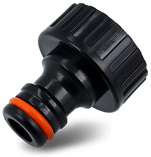 BRADAS® Hahnverbinder Black LINE 1 Zoll x 3/4 Zoll Wasserhahn Anschluss Verbinder | Gartenschlauch Adapter Hahnstück Für Wasserhähne Mit Gewinde | Garten Schlauch Hahnanschluss Bewässerungssystem