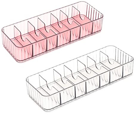 Ncheli 2 Stücke Kabel Management Box mit 7 Fächern,Kabel Organizer,Durchsichtig Aufbewahrungsbox,Kabel-Aufbewahrungsbox,für Arbeitsplatte Organizer transparenter Kunststoff Schreibtisch