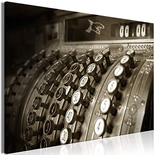 decomonkey Akustikbild Vintage 120x80 cm 1 Teilig Leinwand Modern Bilder Wandbilder XXL Schallschlucker Schallschutz Akustikdämmung Wandbild Deko Leise Schreibmaschine