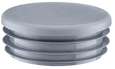 EMFA Lamellenstopfen rund 60mm 4 Stück Grau Rohrstopfen rund Endkappe Stahlrohr 60mm Kunststoff Stopfen für Rundrohre Rohrverschlussstopfen Kunststoffkappen für Rohre Rohrendkappen 6 cm
