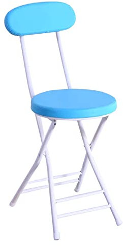 BIHOME Polsterer gepolsterter Klapphocker mit Rücken, tragbarer rund um zusammenklappbarer Hocker, Hochleistungsstahl -Rahmenschalterhocker für Pub Esszimmerreisen