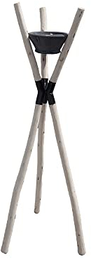 Feuerschale Fackel Kerze mit Stativ aus Massivholz